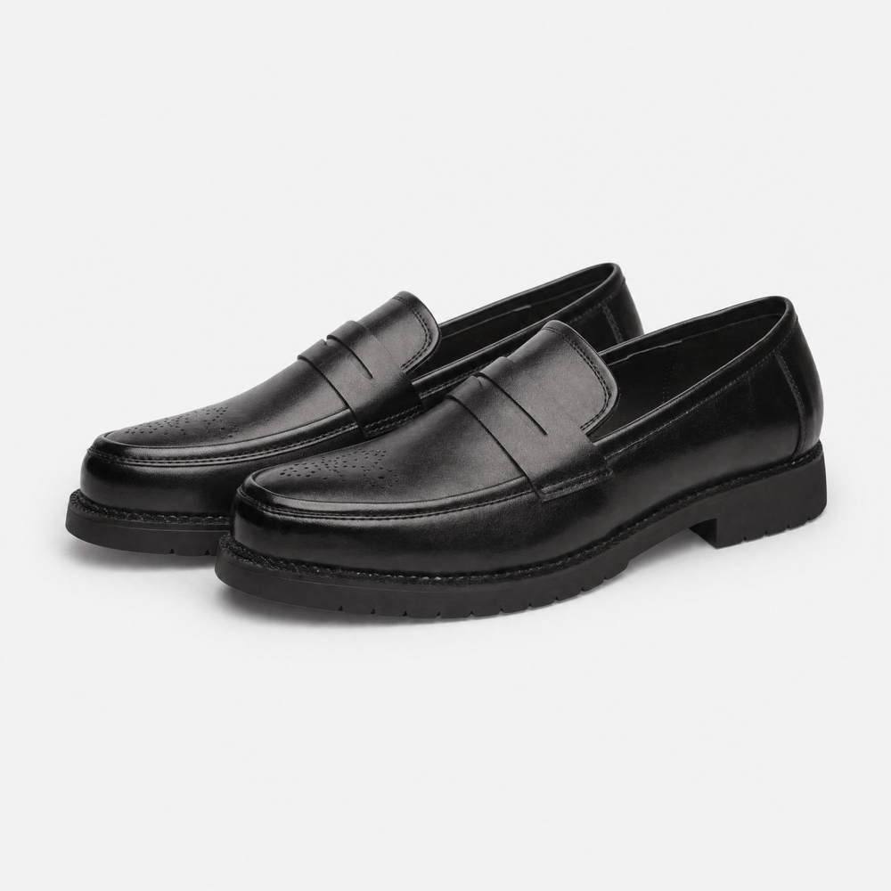 Gentry Morris Black Penny Mens Loafers Formal