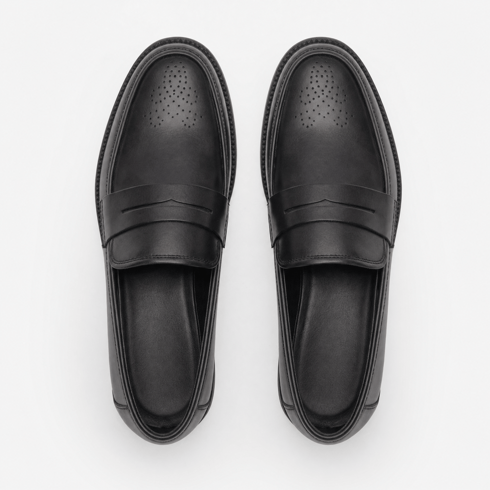 Gentry Morris Black Penny Mens Loafers Formal
