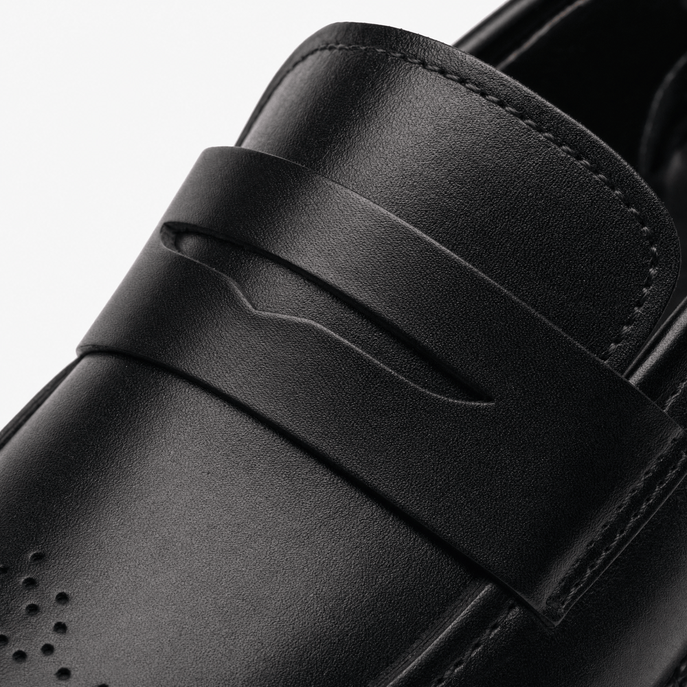 Gentry Morris Black Penny Mens Loafers Formal
