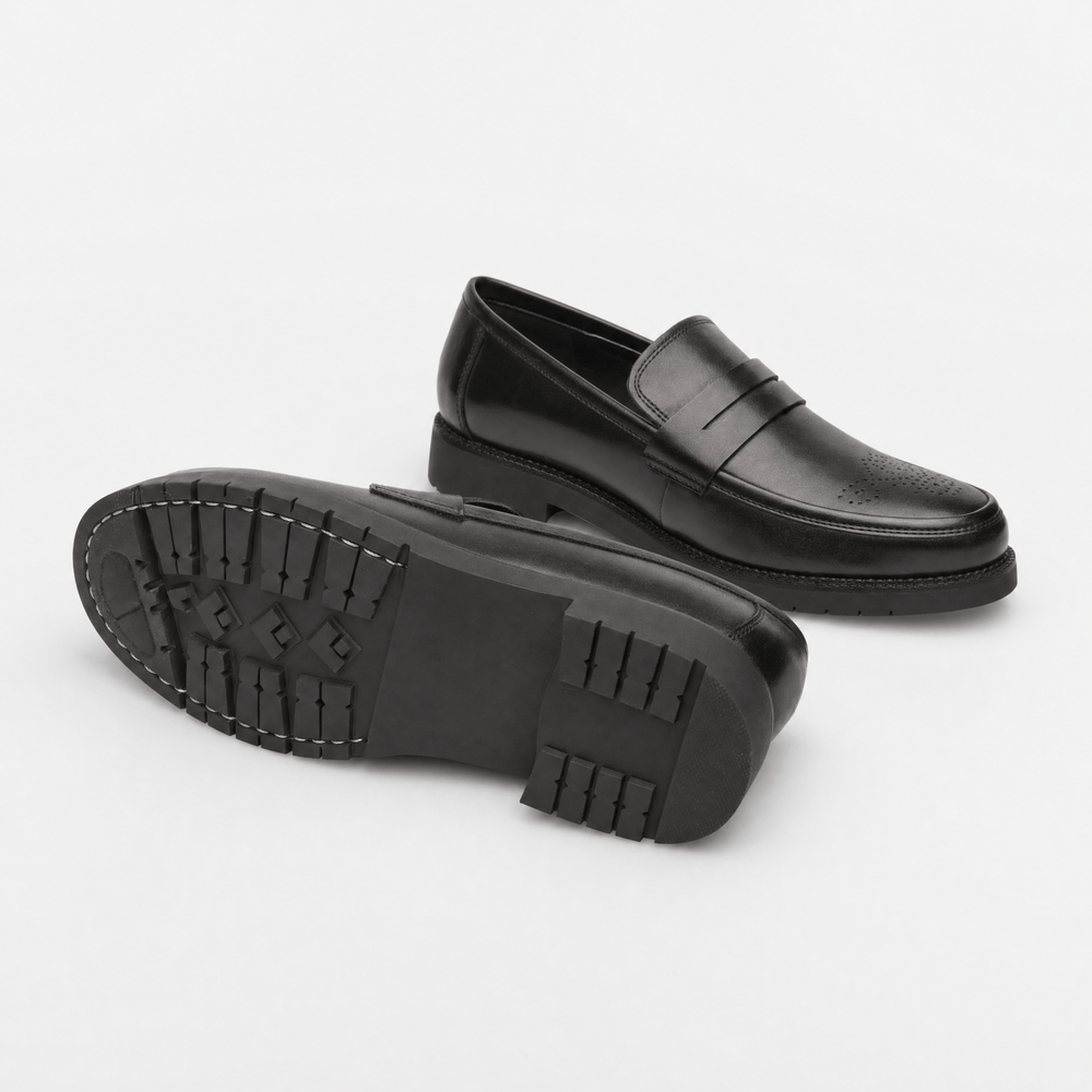 Gentry Morris Black Penny Mens Loafers Formal