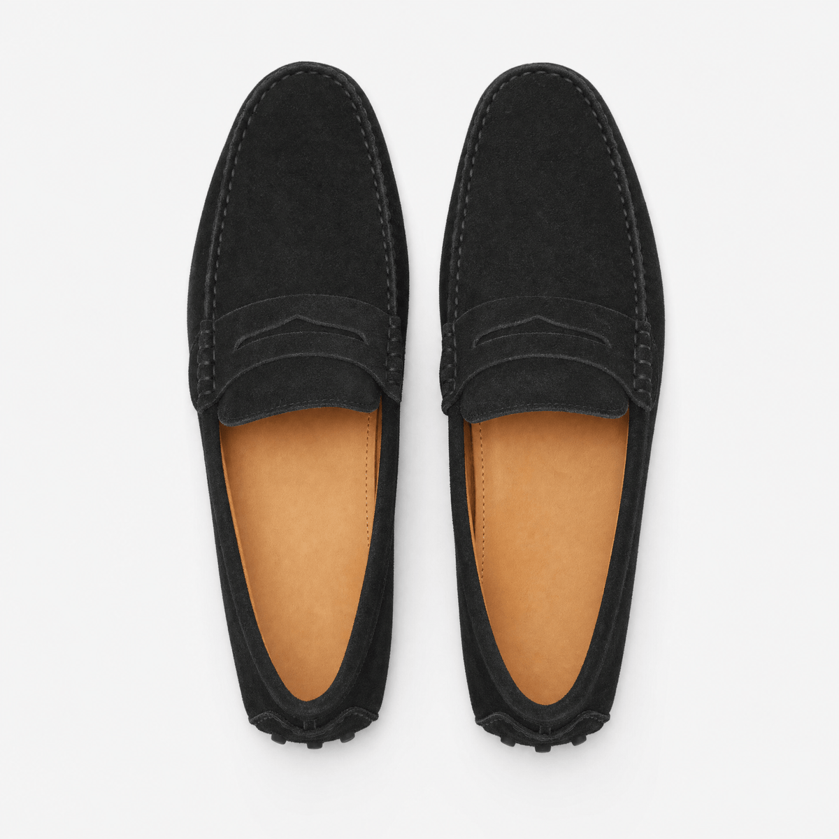 Gentry Morris Black Penny Suede Loafers