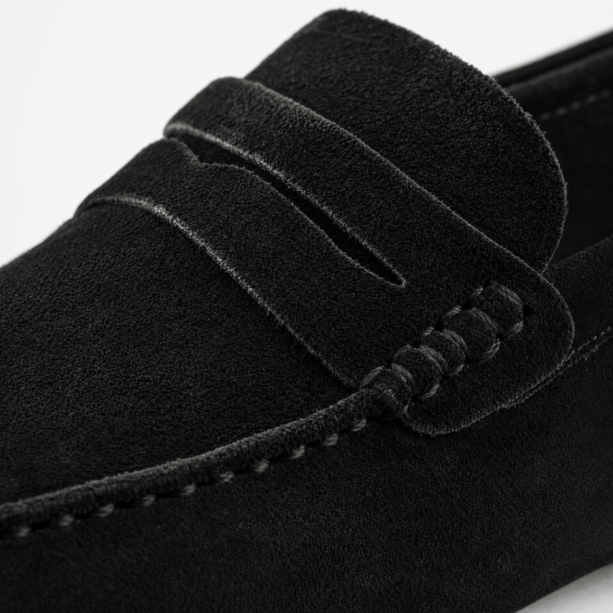 Gentry Morris Black Penny Suede Loafers