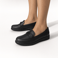 Gentry Morris Black Platform Loafers Bow Detail