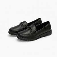 Gentry Morris Black Platform Loafers Bow Detail