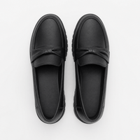 Gentry Morris Black Platform Loafers Bow Detail