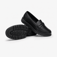 Gentry Morris Black Platform Loafers Bow Detail