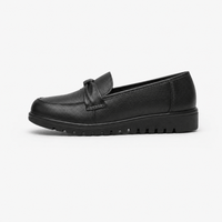 Gentry Morris Black Platform Loafers Bow Detail