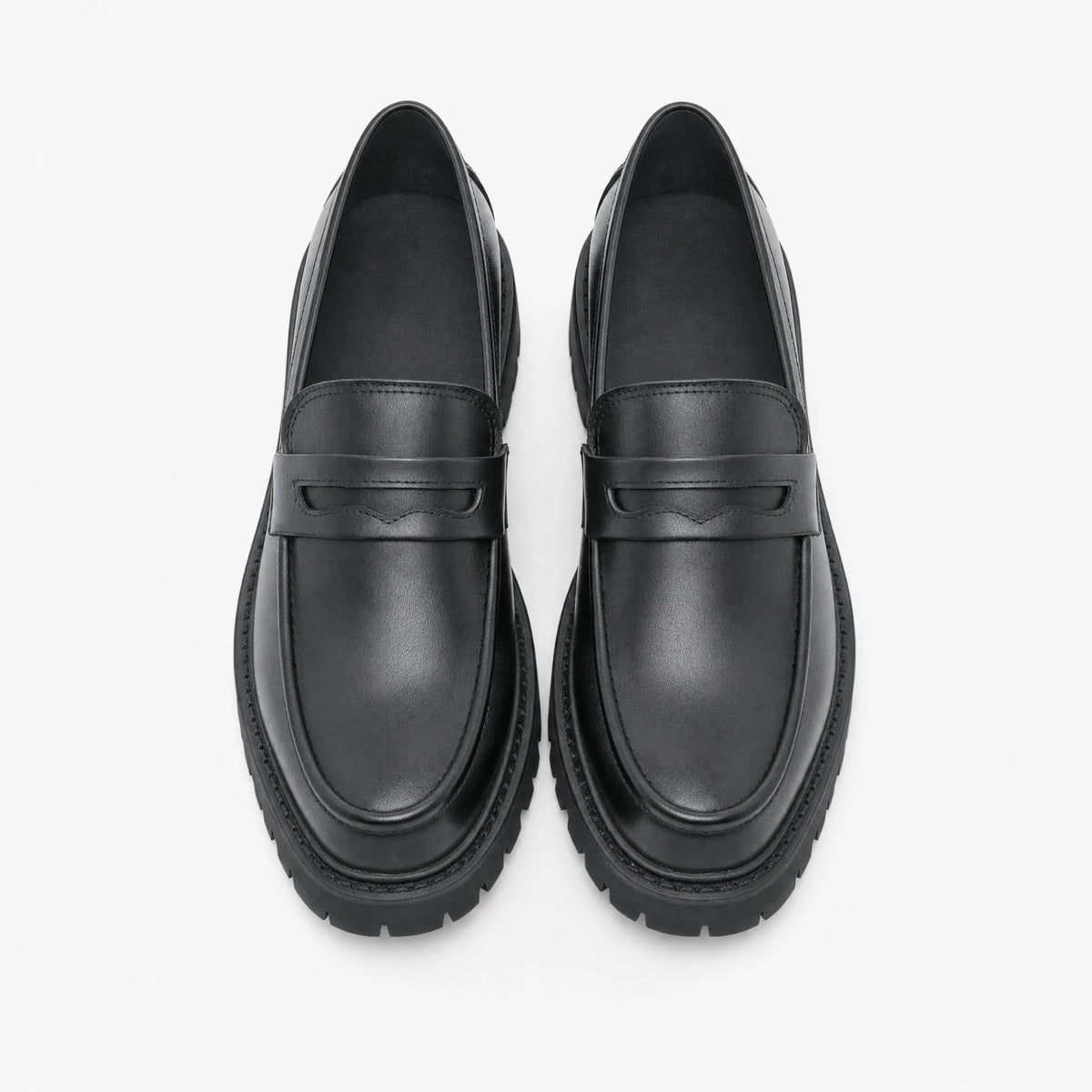Gentry Morris Black Platform Loafers Mens Chunky