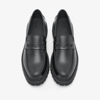 Gentry Morris Black Platform Loafers Mens Chunky