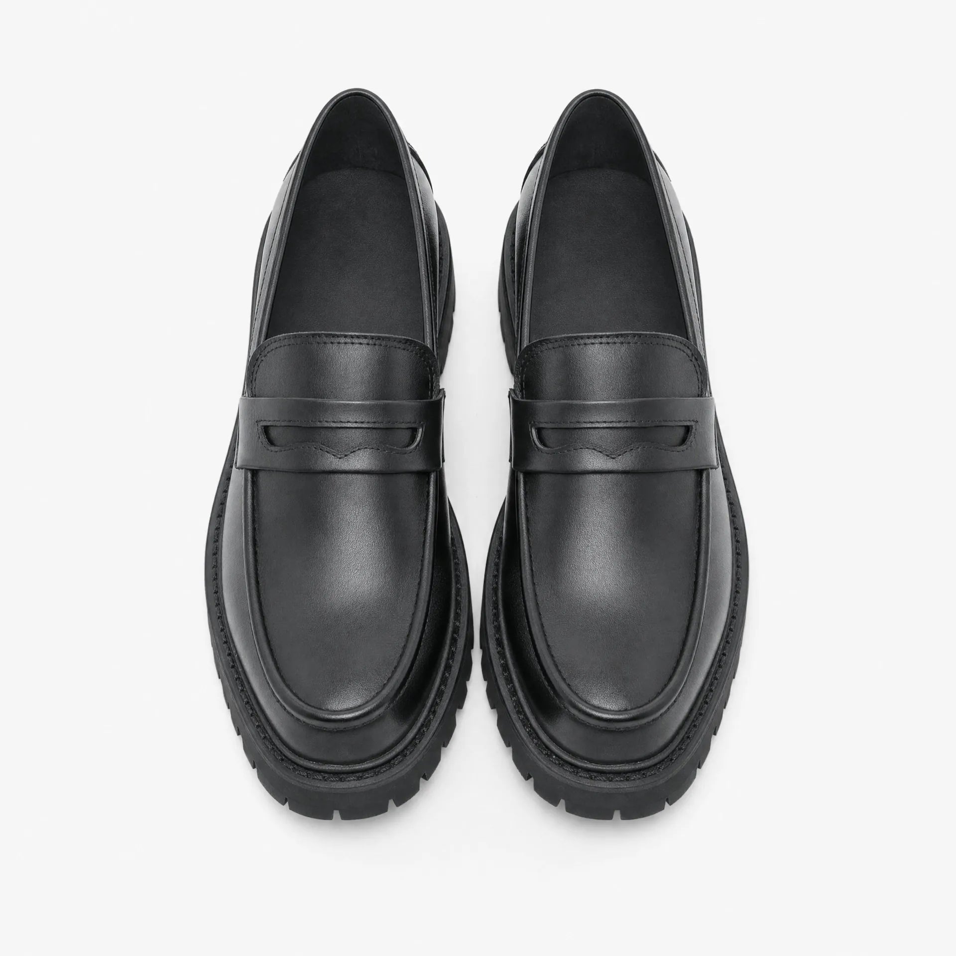 Gentry Morris Black Platform Loafers Mens Chunky