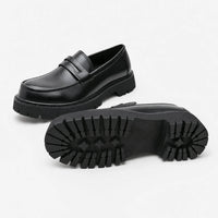 Gentry Morris Black Platform Loafers Mens Chunky