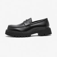 Gentry Morris Black Platform Loafers Mens Chunky