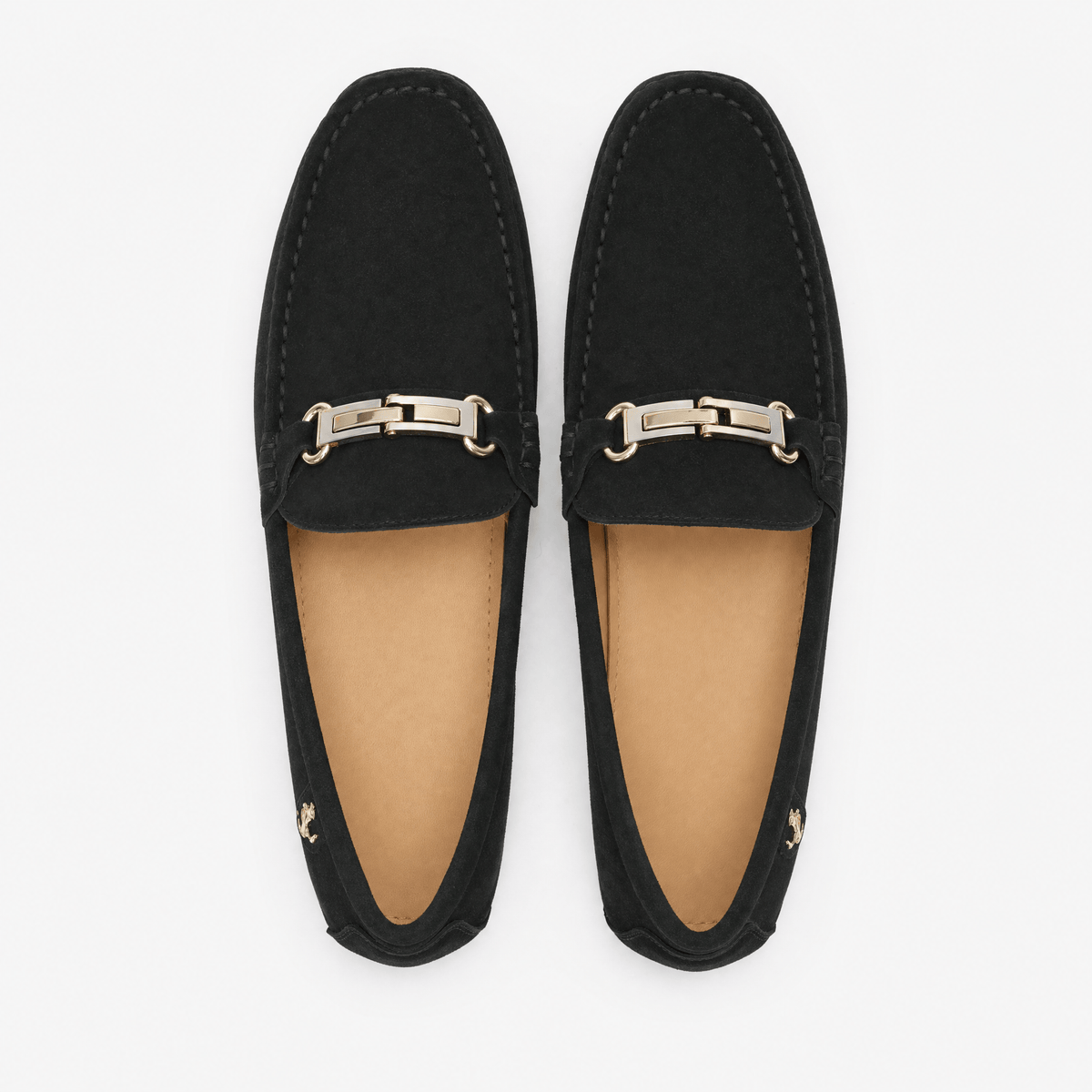 Gentry Morris Black Suede Mens Loafers Buckle