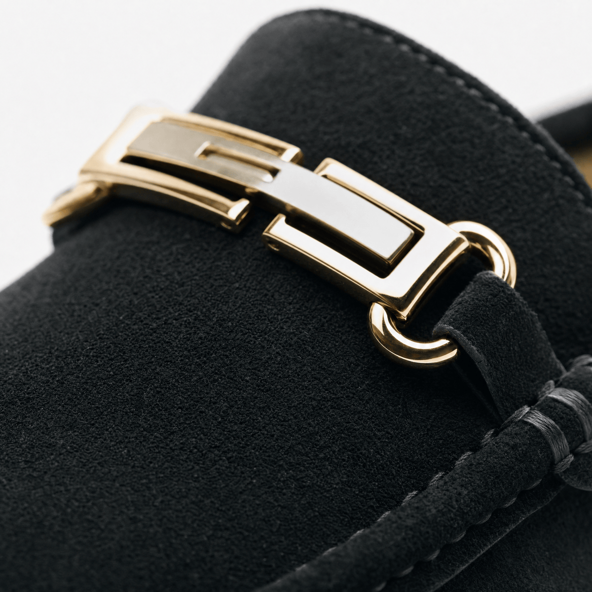 Gentry Morris Black Suede Mens Loafers Buckle
