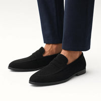 Gentry Morris Black Suede Mens Loafers Smart
