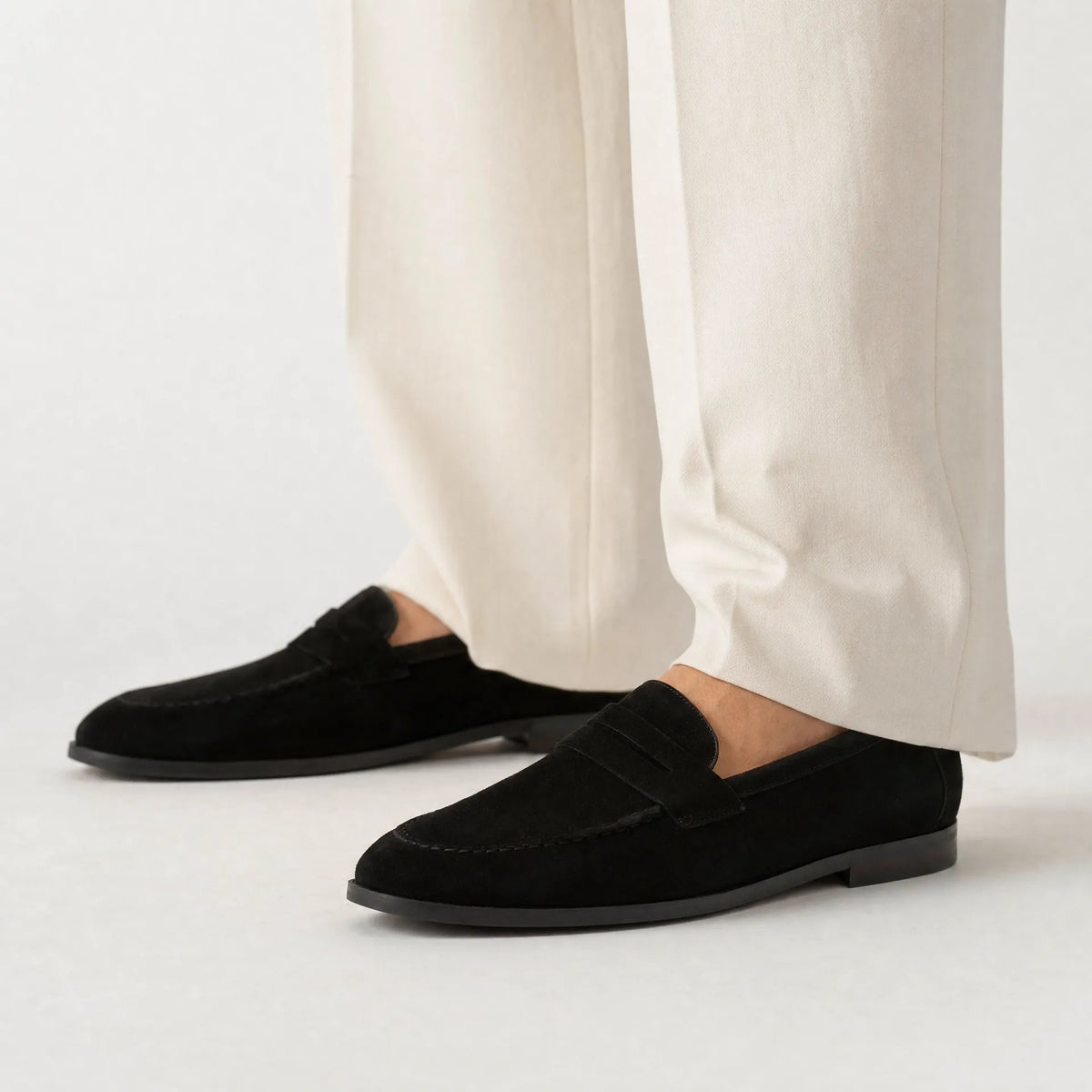 Gentry Morris Black Suede Mens Loafers Smart