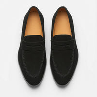 Gentry Morris Black Suede Mens Loafers Smart