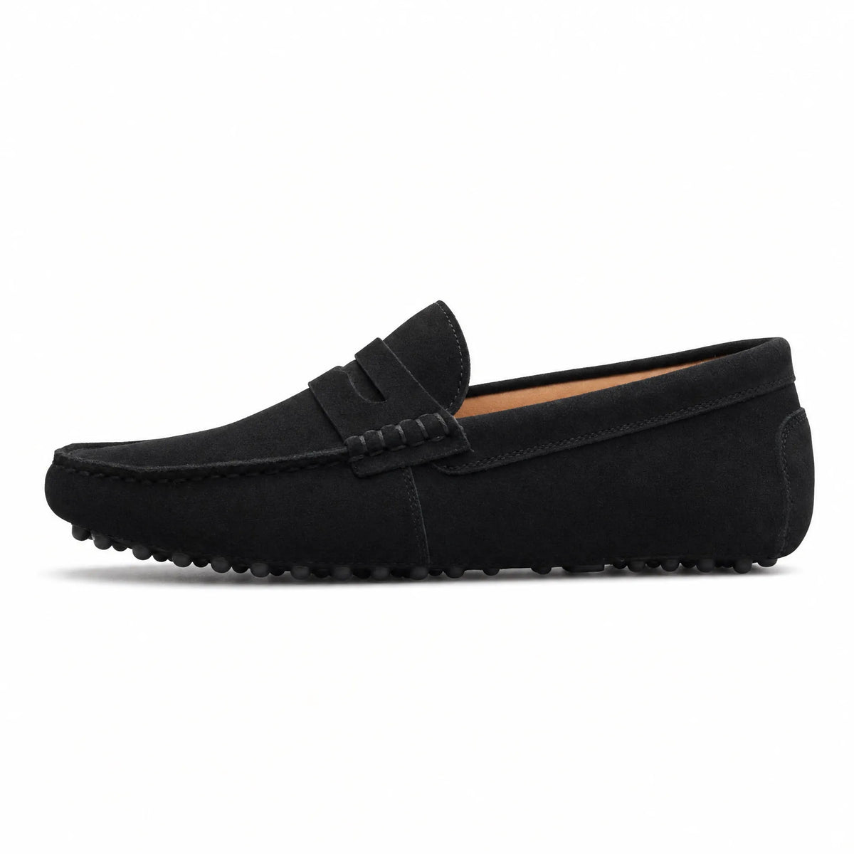 Gentry Morris Black Suede Penny Loafers Driving