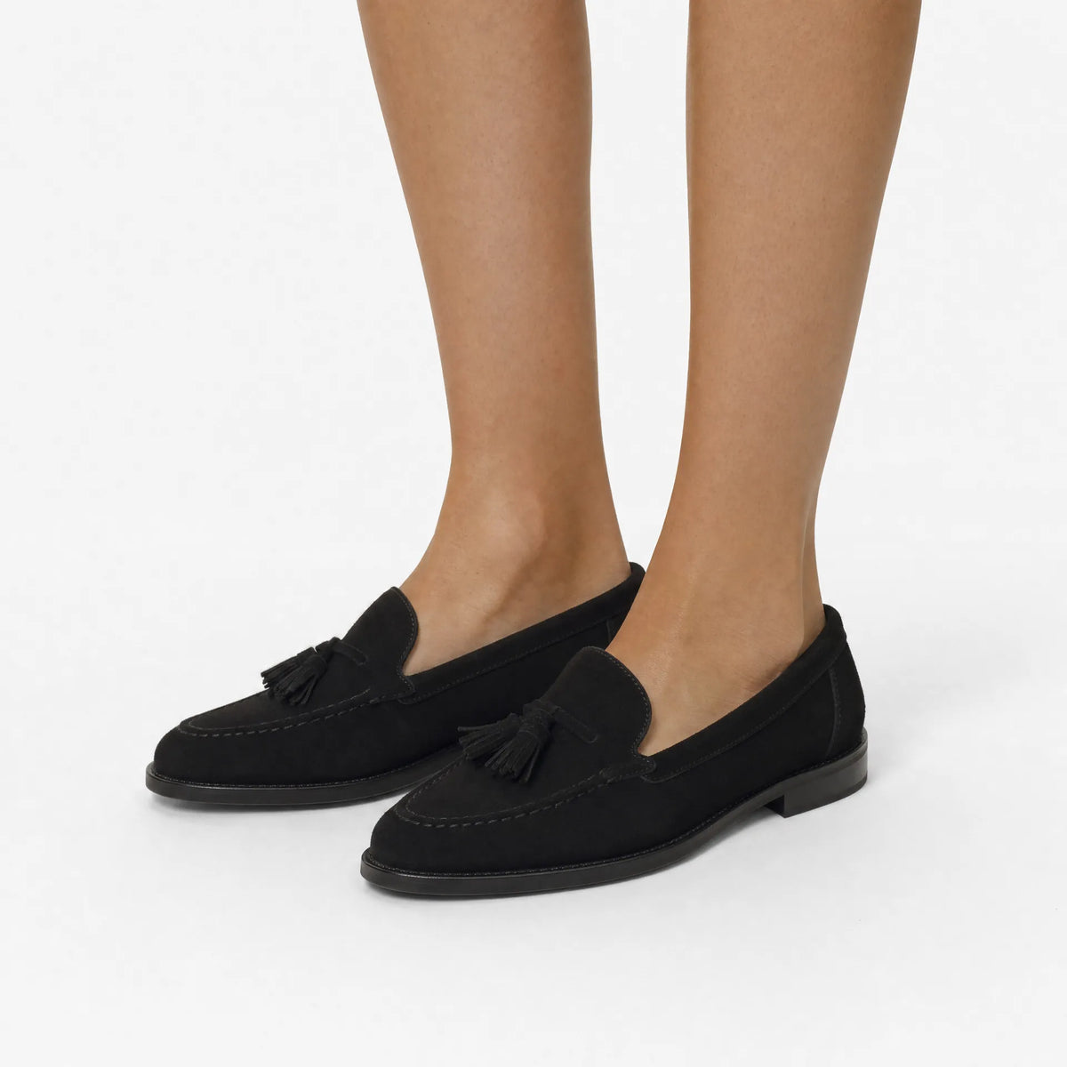 Gentry Morris Black Suede Tassel Loafers Formal