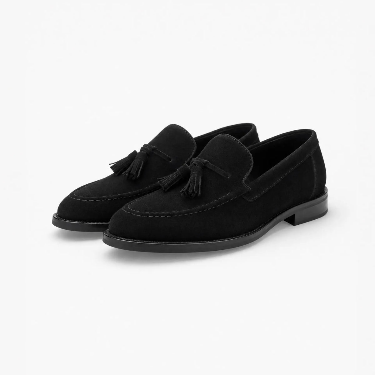 Gentry Morris Black Suede Tassel Loafers Formal