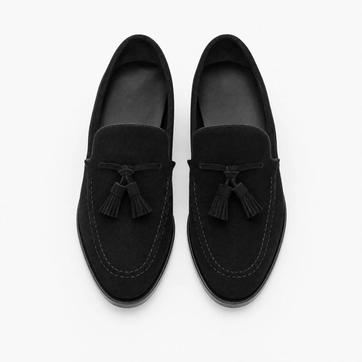 Gentry Morris Black Suede Tassel Loafers Formal