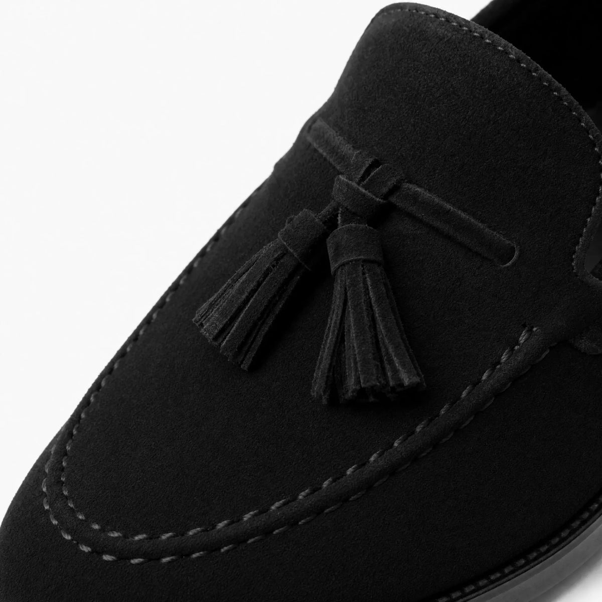 Gentry Morris Black Suede Tassel Loafers Formal