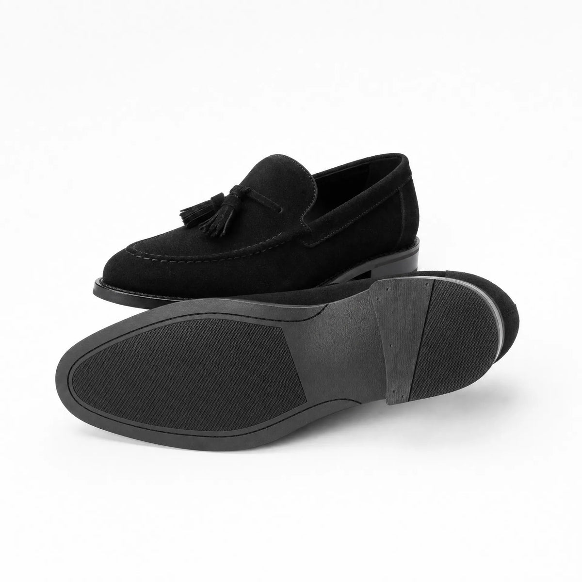 Gentry Morris Black Suede Tassel Loafers Formal