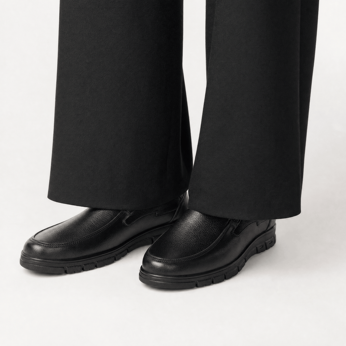 Gentry Morris Black Thick Sole Mens Loafers