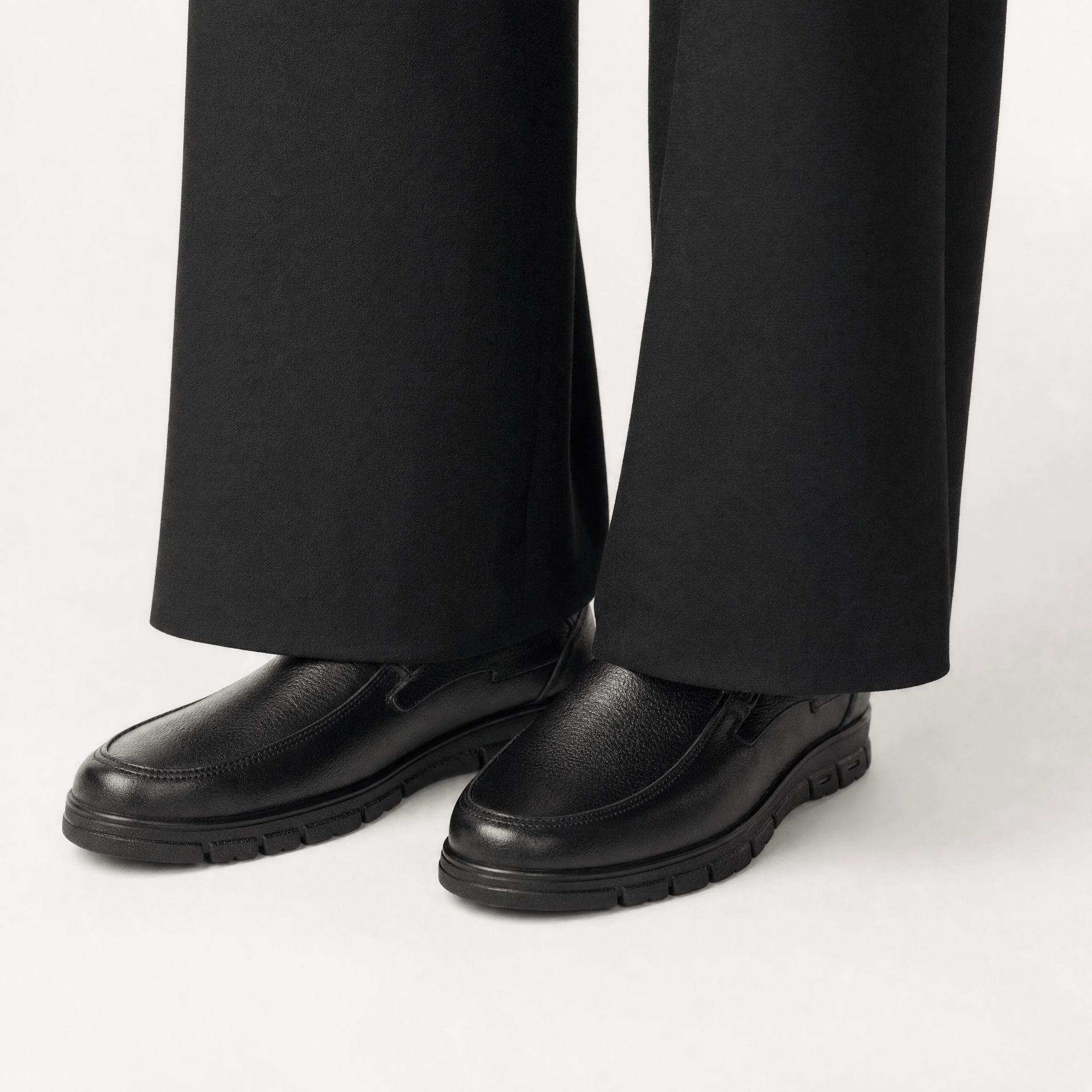 Gentry Morris Black Thick Sole Mens Loafers