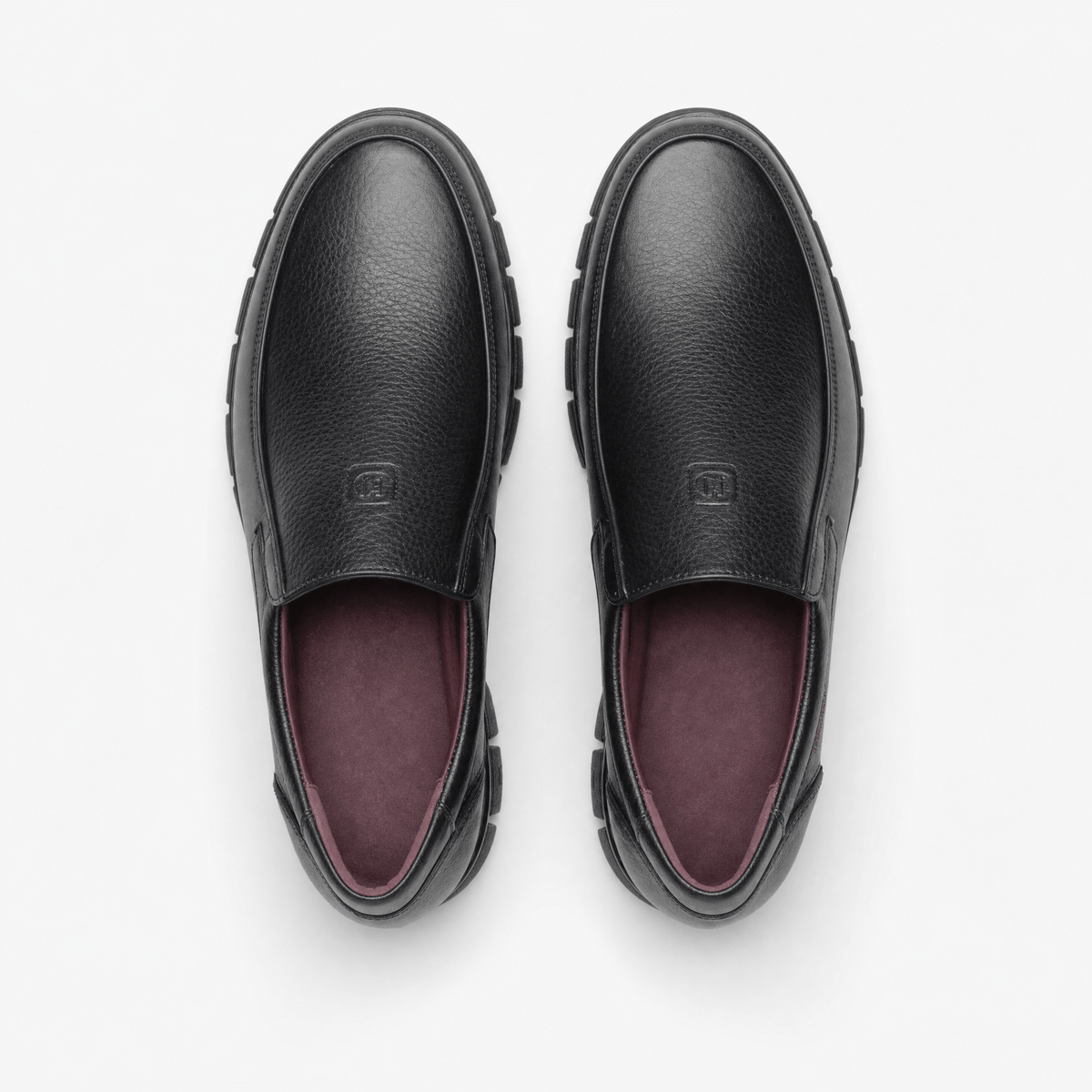 Gentry Morris Black Thick Sole Mens Loafers