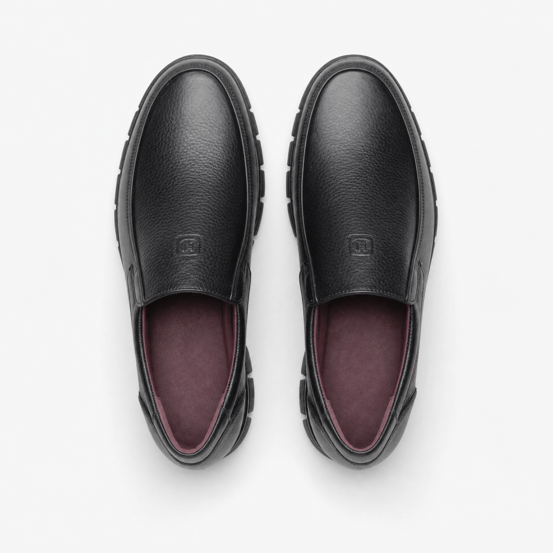 Gentry Morris Black Thick Sole Mens Loafers