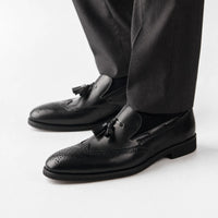 Gentry Morris Brogue Heeled Tassel Loafers Men