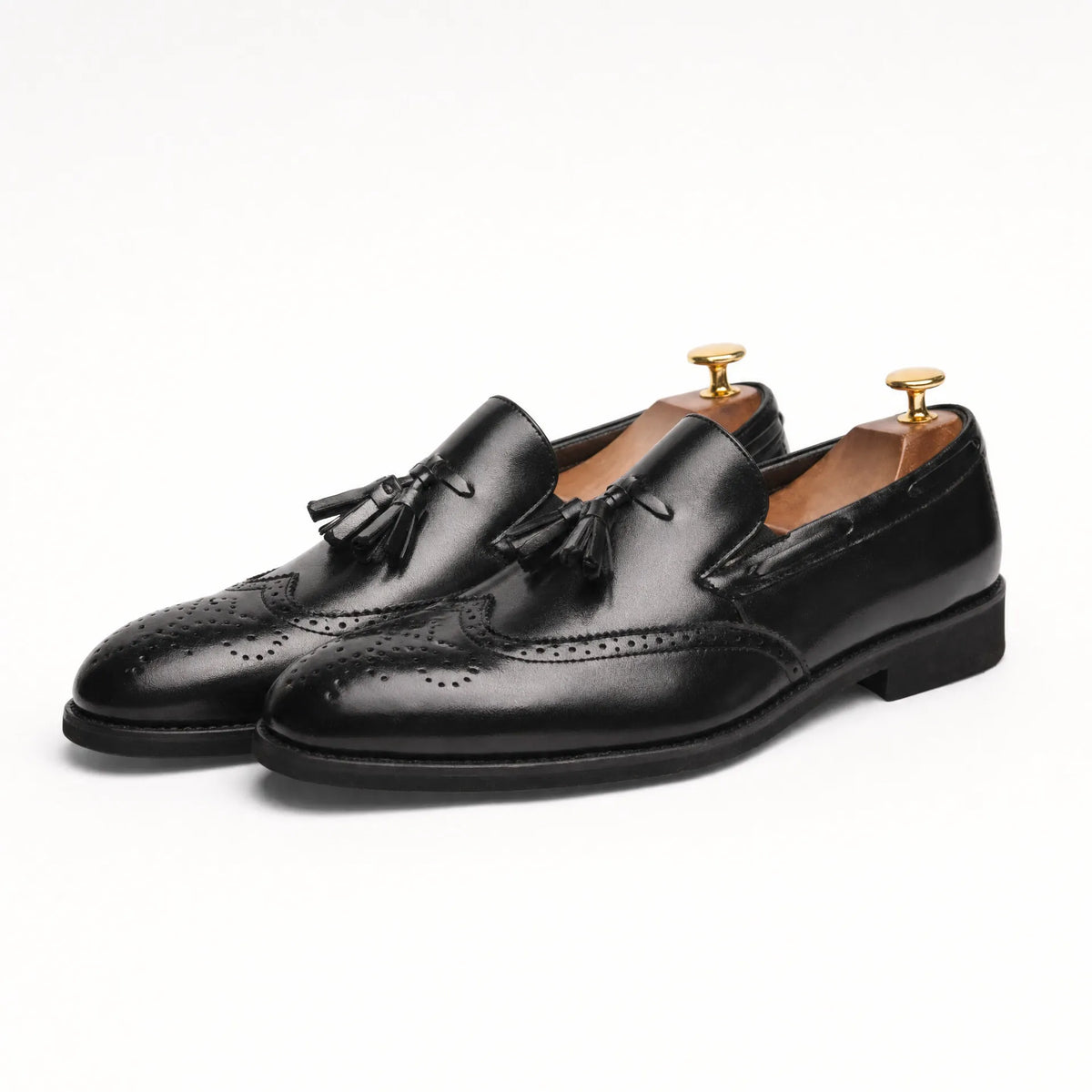 Gentry Morris Brogue Heeled Tassel Loafers Men