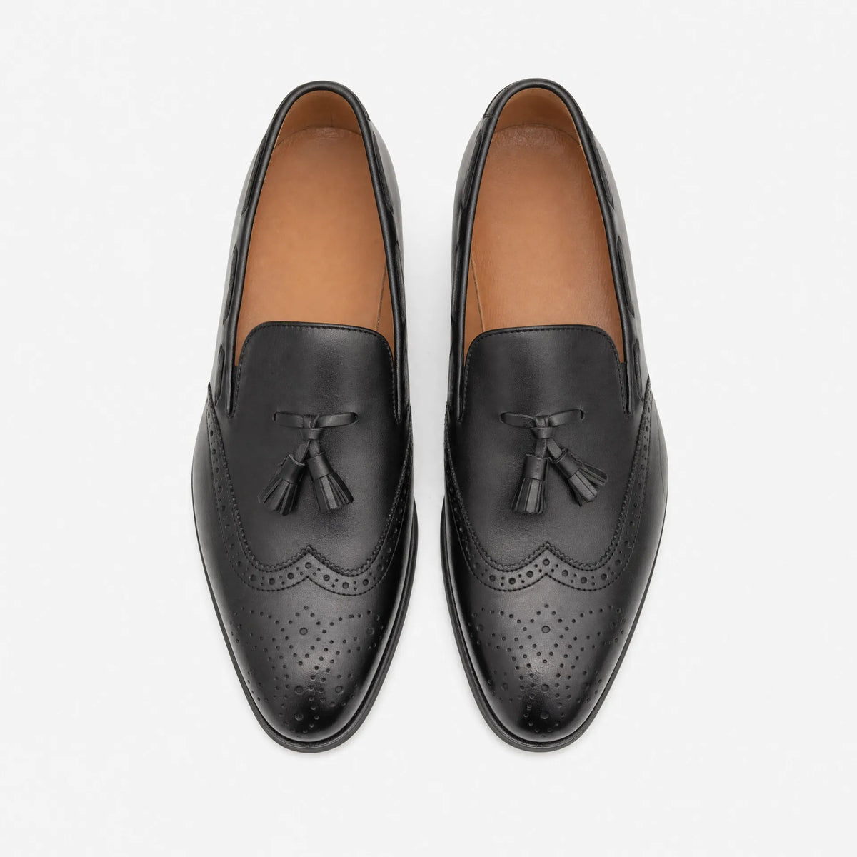 Gentry Morris Brogue Heeled Tassel Loafers Men