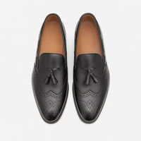 Gentry Morris Brogue Heeled Tassel Loafers Men