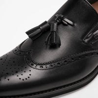 Gentry Morris Brogue Heeled Tassel Loafers Men