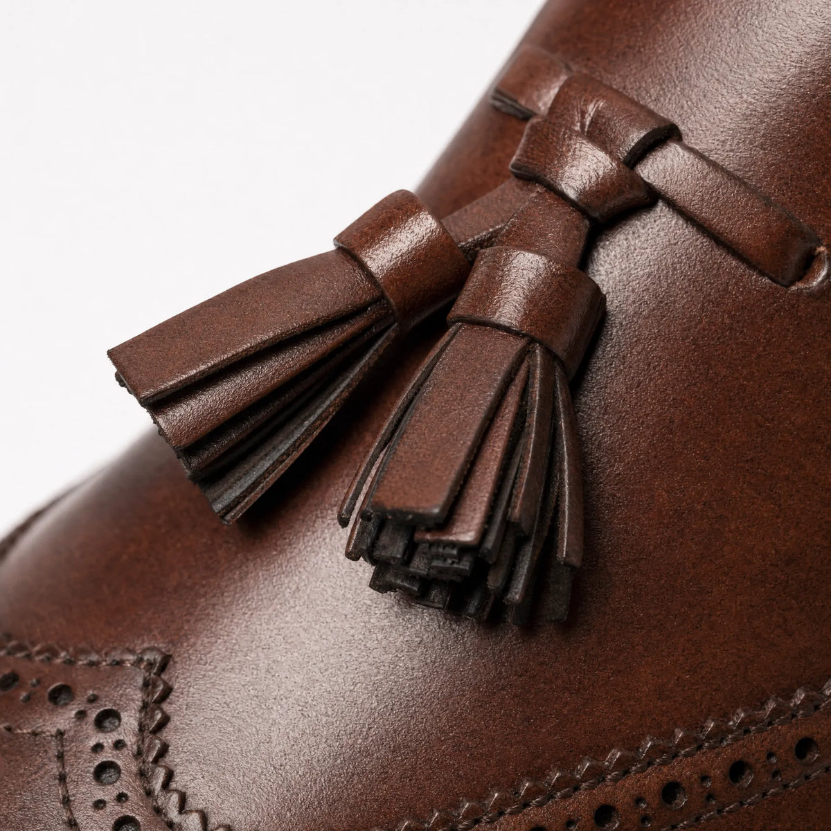 Gentry Morris Brogue Tassel Loafers Block Heel