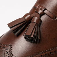 Gentry Morris Brogue Tassel Loafers Block Heel