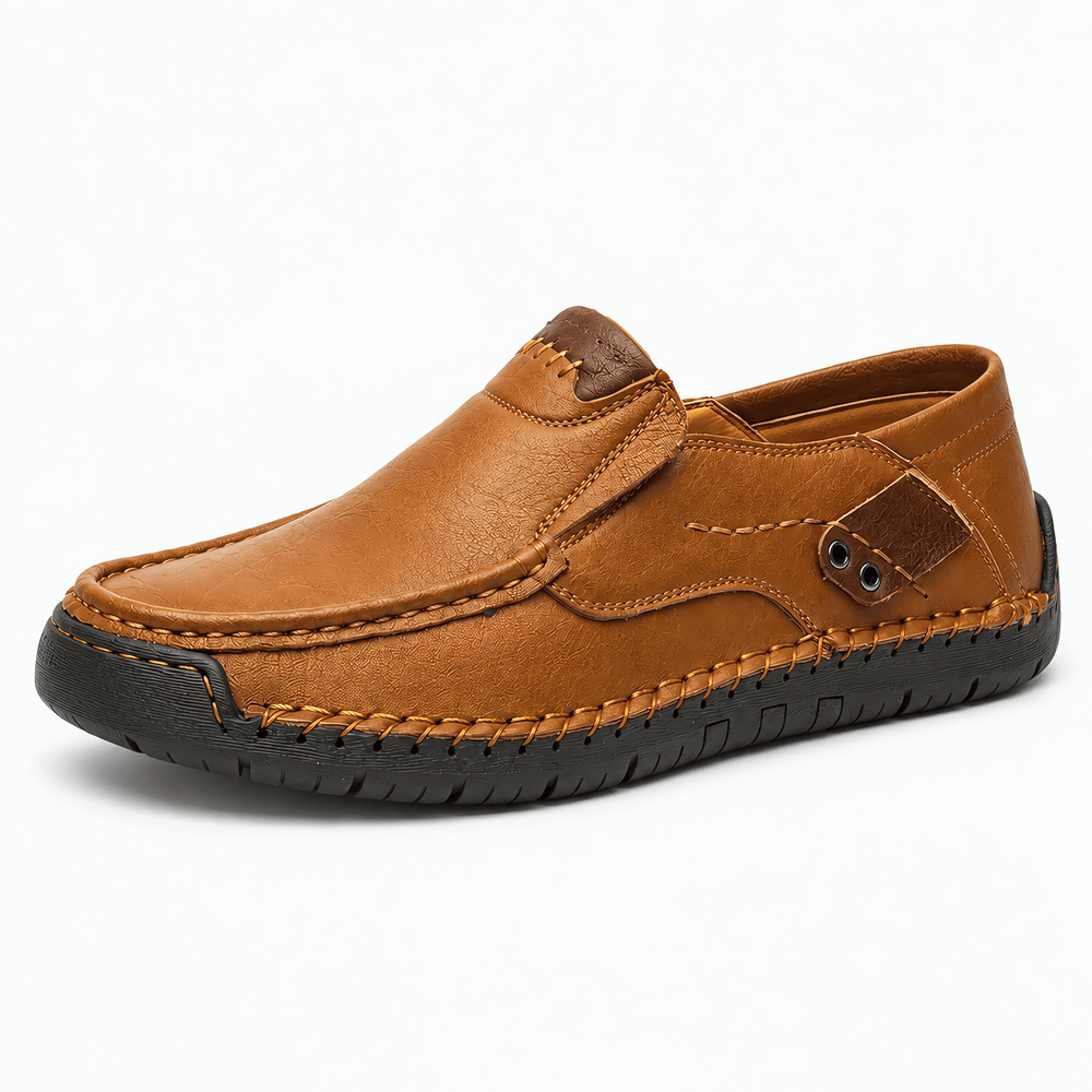 Gentry Morris Bronze / 5 Men's Brown Leather Slip-On Driving Loafers