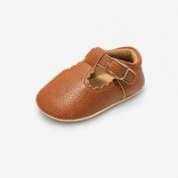 Gentry Morris Brown / 0-6 Months Brown Buckle Scalloped Baby Loafers