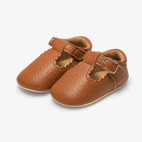 Gentry Morris Brown Buckle Scalloped Baby Loafers