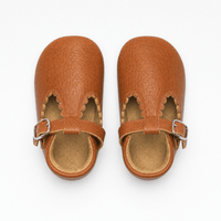 Gentry Morris Brown Buckle Scalloped Baby Loafers