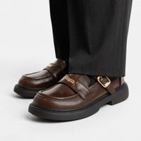 Gentry Morris Brown Chunky Loafers Buckle Strap