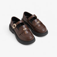 Gentry Morris Brown Chunky Loafers Buckle Strap