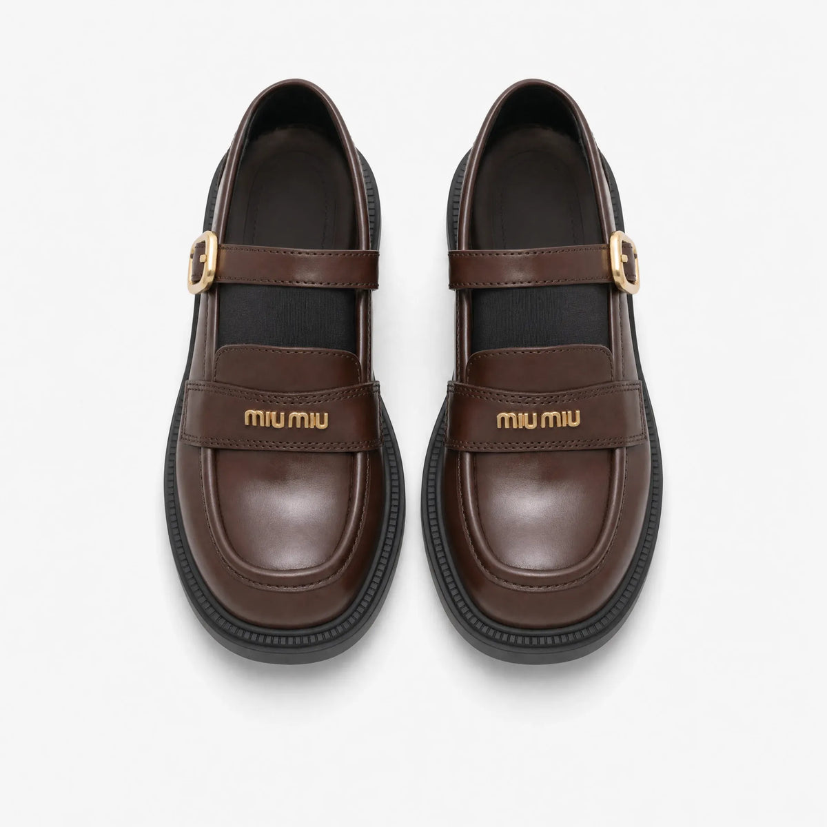 Gentry Morris Brown Chunky Loafers Buckle Strap