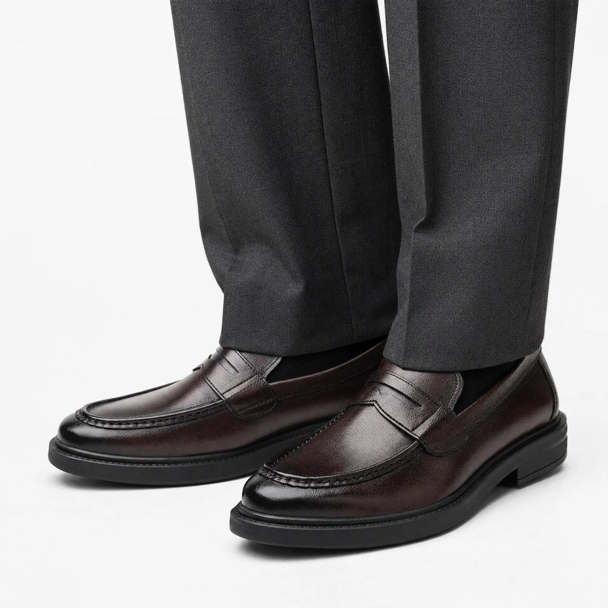 Gentry Morris Brown Chunky Penny Loafers Formal