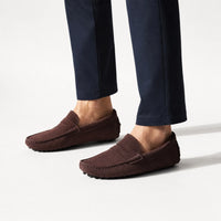 Gentry Morris Brown Driving Suede Loafers