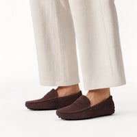 Gentry Morris Brown Driving Suede Loafers
