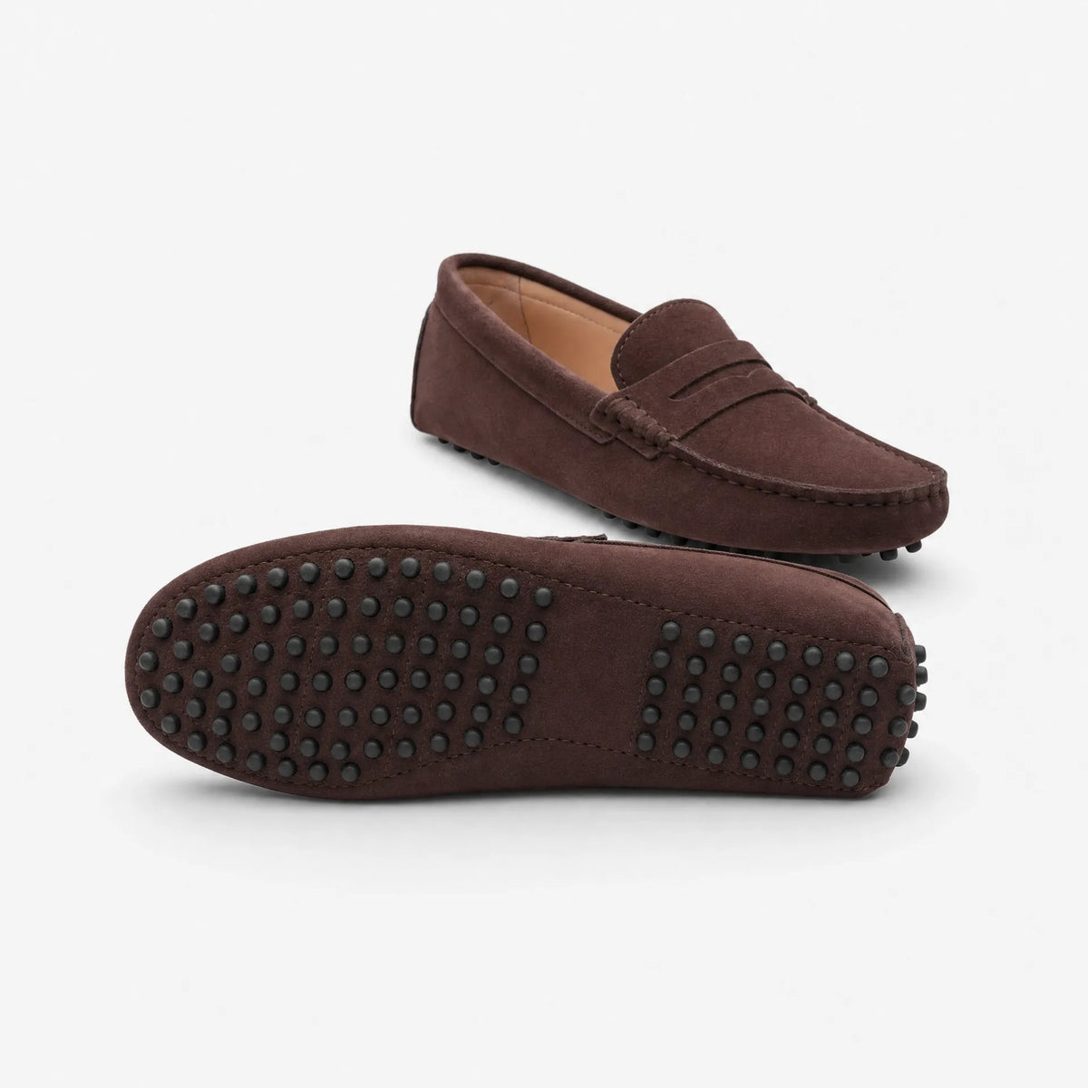 Gentry Morris Brown Driving Suede Loafers