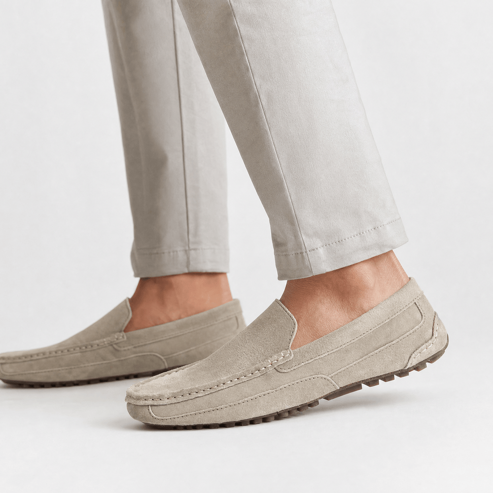 Gentry Morris Brown Driving Suede Loafers Stitched